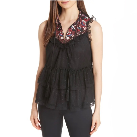 Kate Spade Camelia Embroidered Lace Floral Shirt - Picture 7 of 10